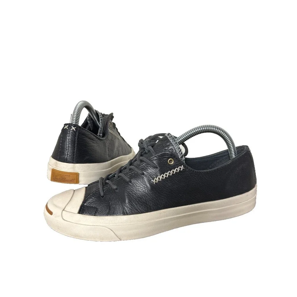 Converse Jack Purcell Leather Ox Black Cork Insole Sneakers Men's 7 Women's 8.5